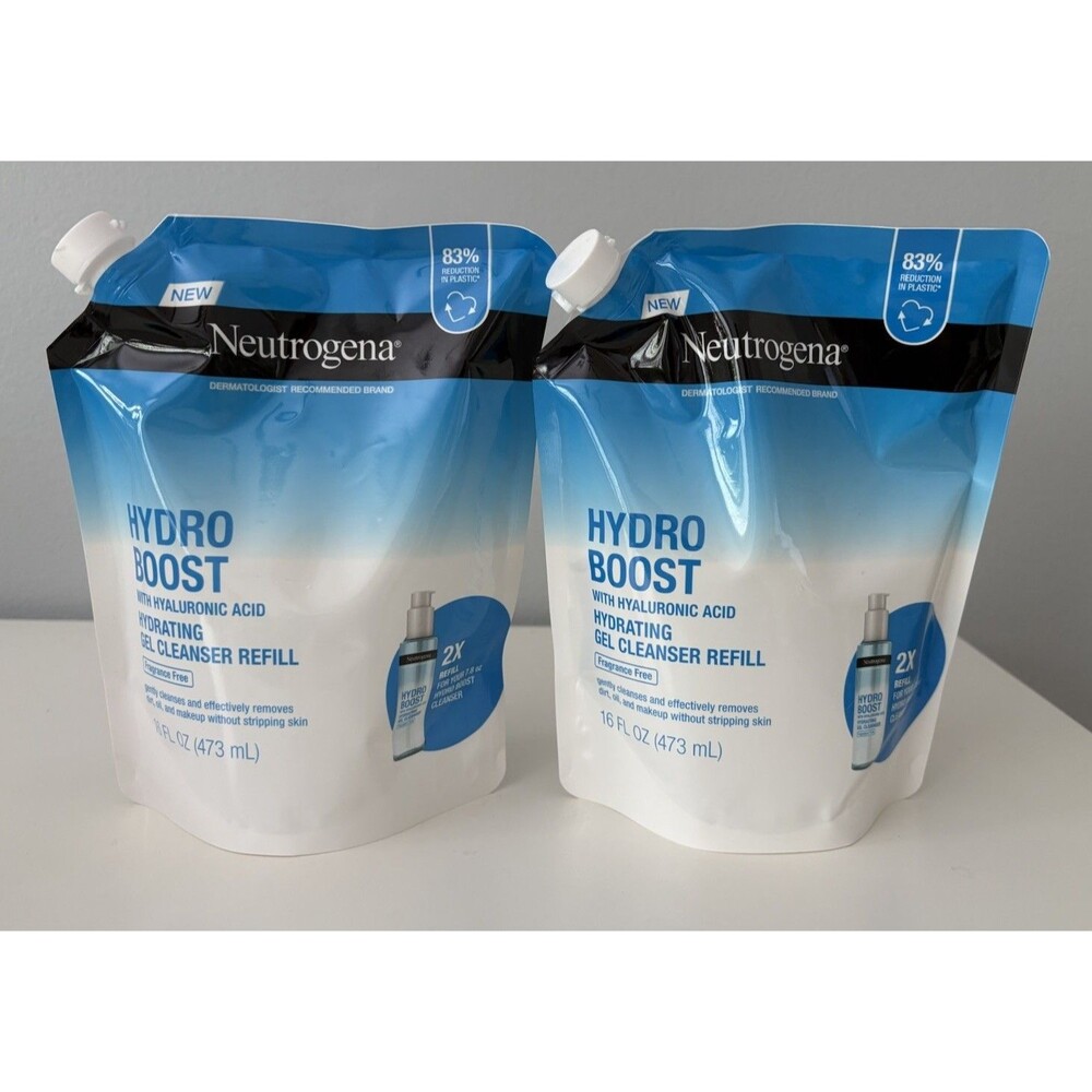 Neutrogena Hydro Boost Gel Cleanser Refill 16 Fl Oz Pack Of 2 Refills New Sealed